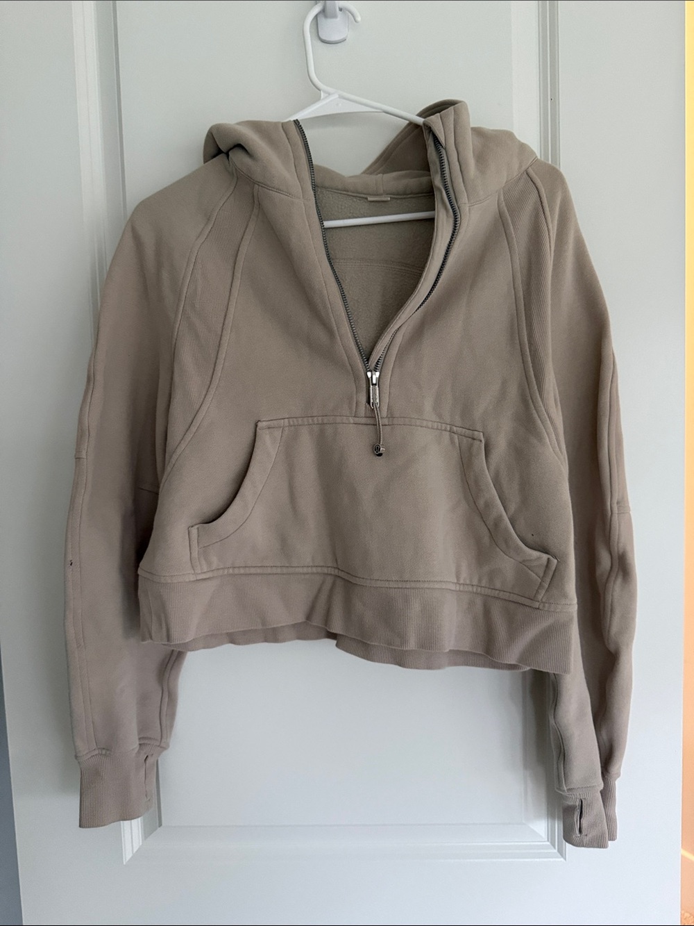 Lululemon Scuba Oversized Half- Zip Hoodie Womens XS/S Taupe